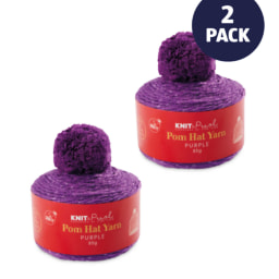 Purple Sparkle Pom Hat Yarn 2 Pack