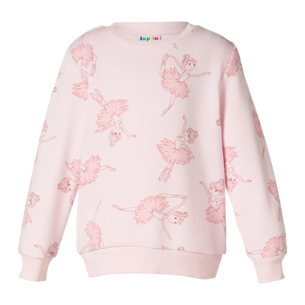 Kids’ Pink Sweatshirt With Ballerina Pattern