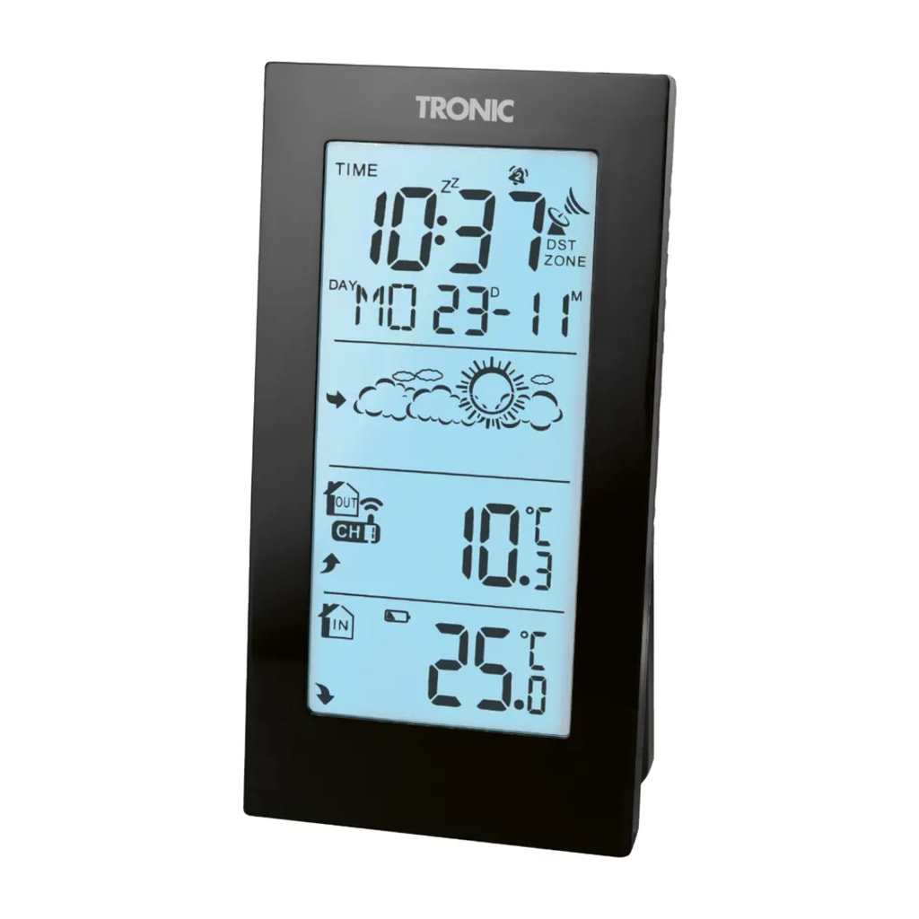 Black Radio-Controlled Weather Station