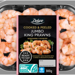 DELUXE - Cooked and Peeled Jumbo King Prawns