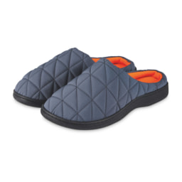 Men's Grey & Orange Padded Slippers
