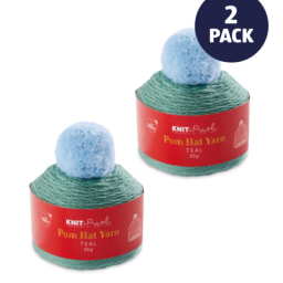 Teal Pom Hat Yarn 2 Pack