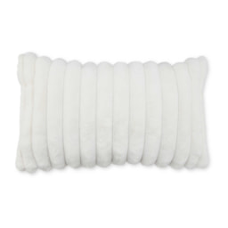White Oblong Ribbed Cushion