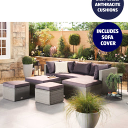 Grey & Anthracite Corner Sofa Set