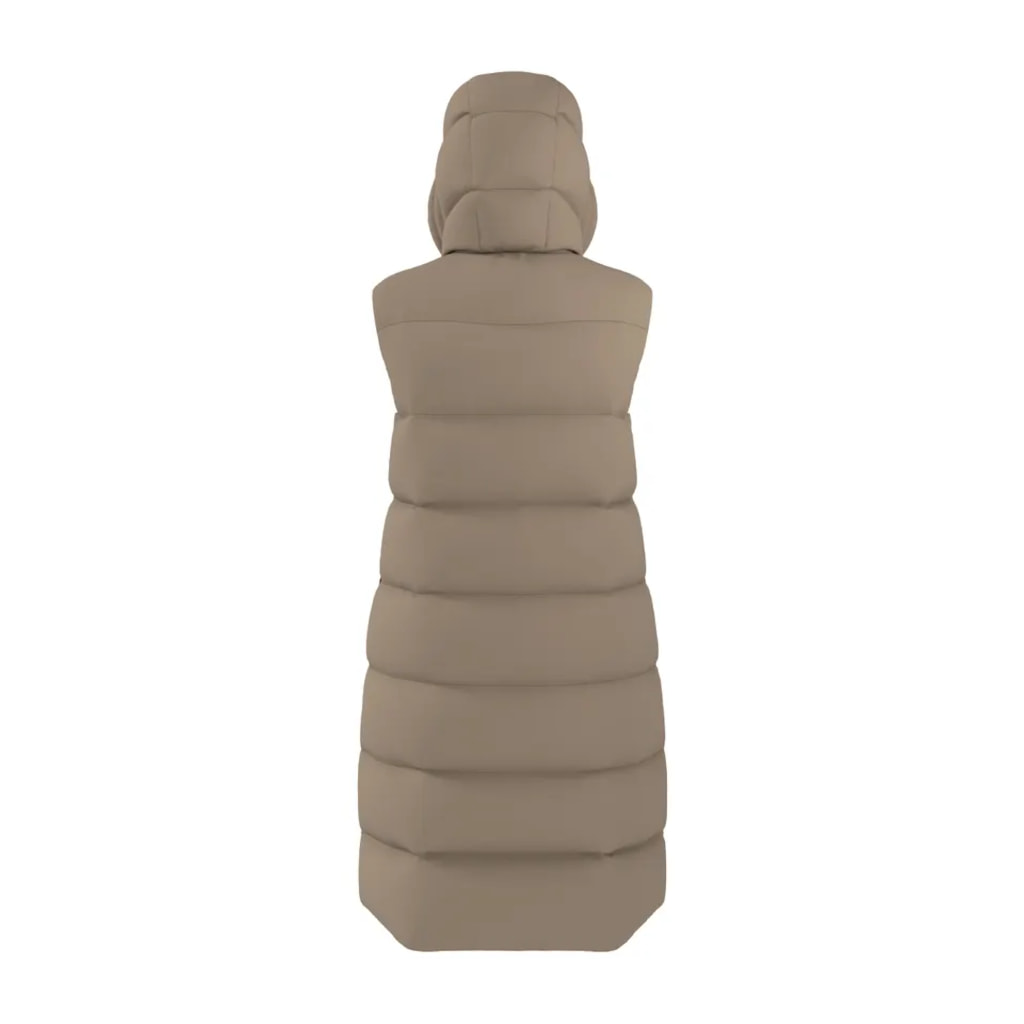 Ladies’ Beige Longline Padded Gilet