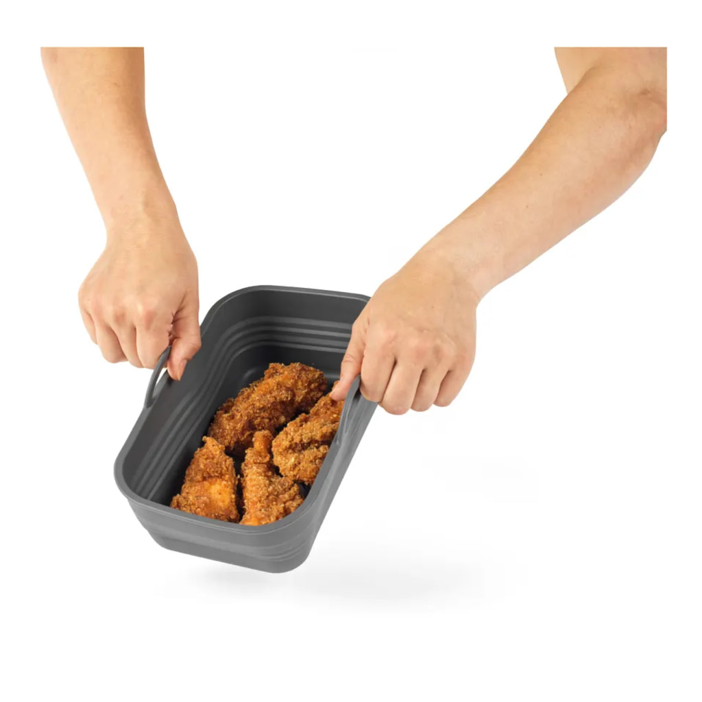 Collapsible Silicone Air Fryer Baskets - 2 Pack