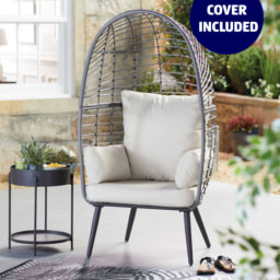 Belavi Grey Cocoon Chair with Cover