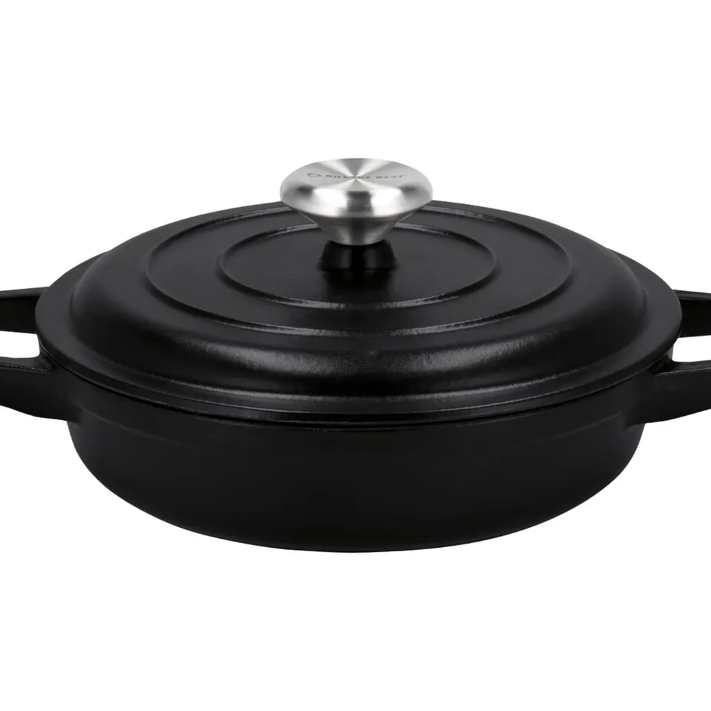 Black Cast Iron Casserole Dish Set - 3 Pieces