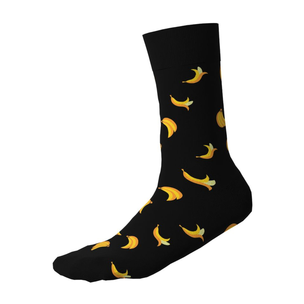Adults’ Socks With Cherry and Banana Pattern - 2 Pairs
