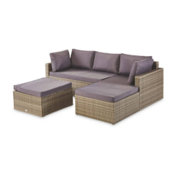 Rattan Effect Corner Sofa