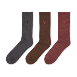Men's Brown Chunky Socks 3 Pack