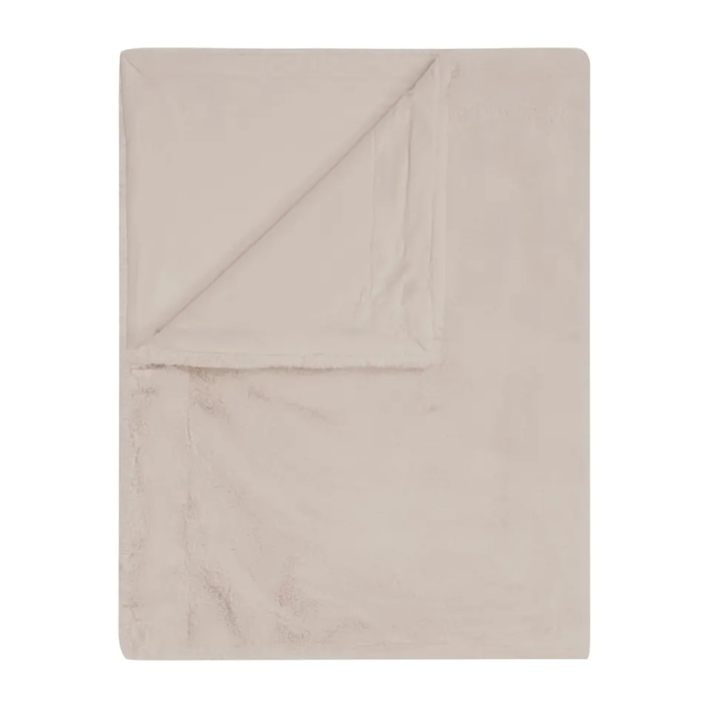 LIVARNO - Faux Fur Blanket - Beige