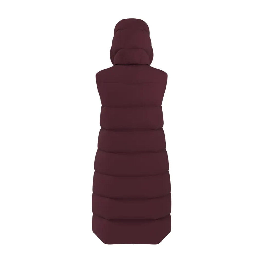 Ladies’ Red Longline Padded Gilet