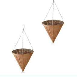 Natural Cone Hanging Basket 2 Pack