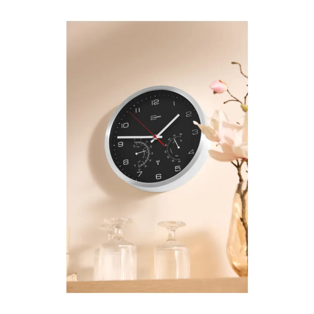 LIVARNO - Radio-Controlled Wall Clock - Black