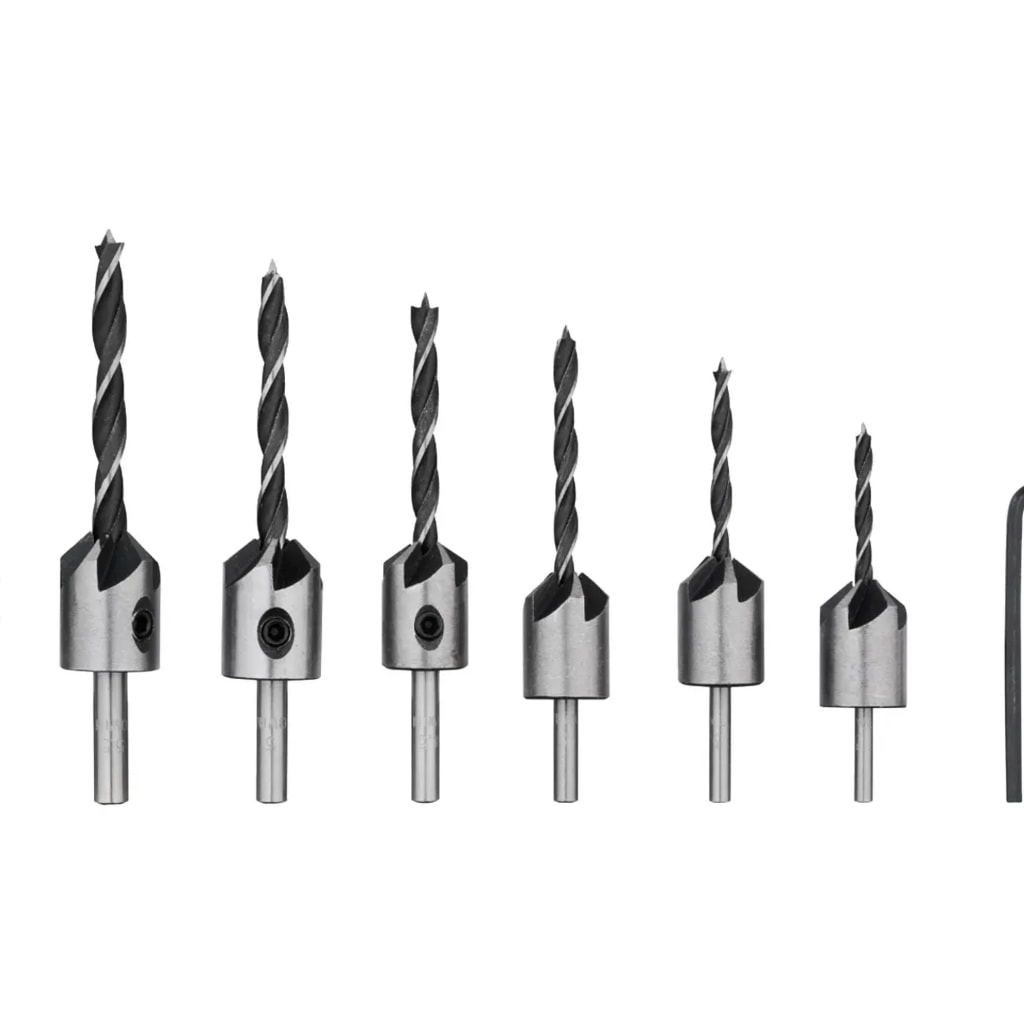 Wood Drill Bits With Countersink - Set of 8