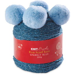 Blue Sparkle Pom Scarf Yarn