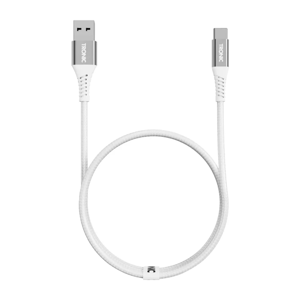 White USB 2.0 Type-A to Type-C - Charging & Data Transfer Cable