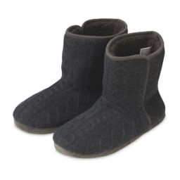 Men's Knitted Grey Slipper Boots