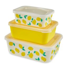 Lemons Nestable Lunch Boxes 3 Pack