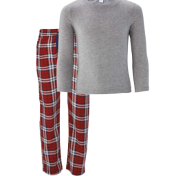 Children's Grey & Red Check Pyjamas