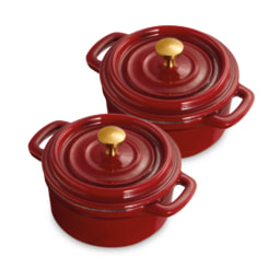 Mini Red Round Cast Iron Pots