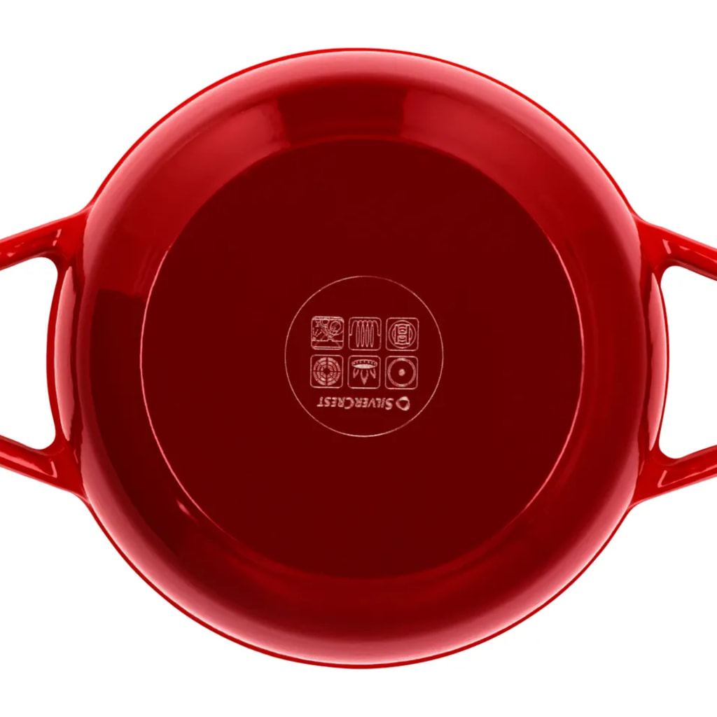 2.8L Cast Iron Casserole Dish - Red