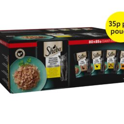 Sheba Fine Flakes Poultry Selection in Jelly Cat Food Pouches