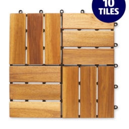 Small Wooden Decking Tiles 10 Pack