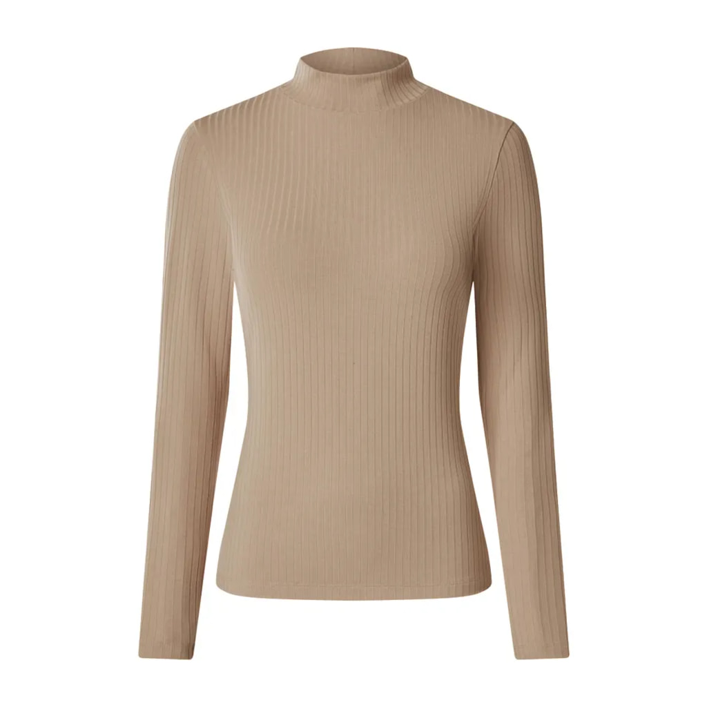 Ladies’ Beige Ribbed Jumper