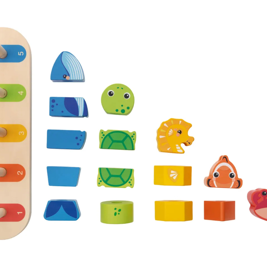 Sort & Stack Sea Creatures - 16 Pieces