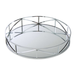 Round Silver Drinks Tray