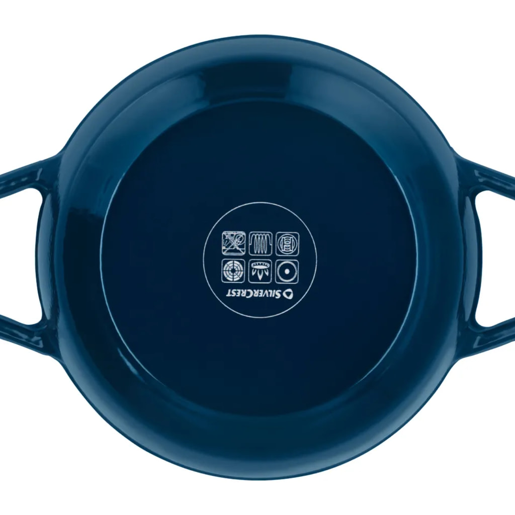 2.8L Cast Iron Casserole Dish - Dark Blue