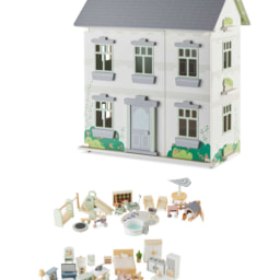White Dolls House with Furniture