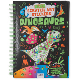 Scratch Art Neon Dinosaur Book