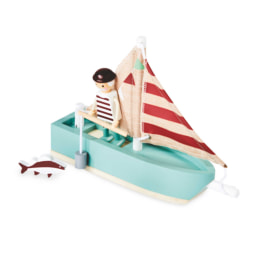 Little Town Wooden Sail Boat