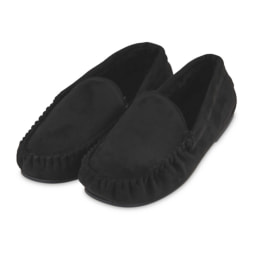 Men's Black Moccasin Slippers