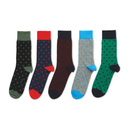 Men's Dotty Socks 5 Pack