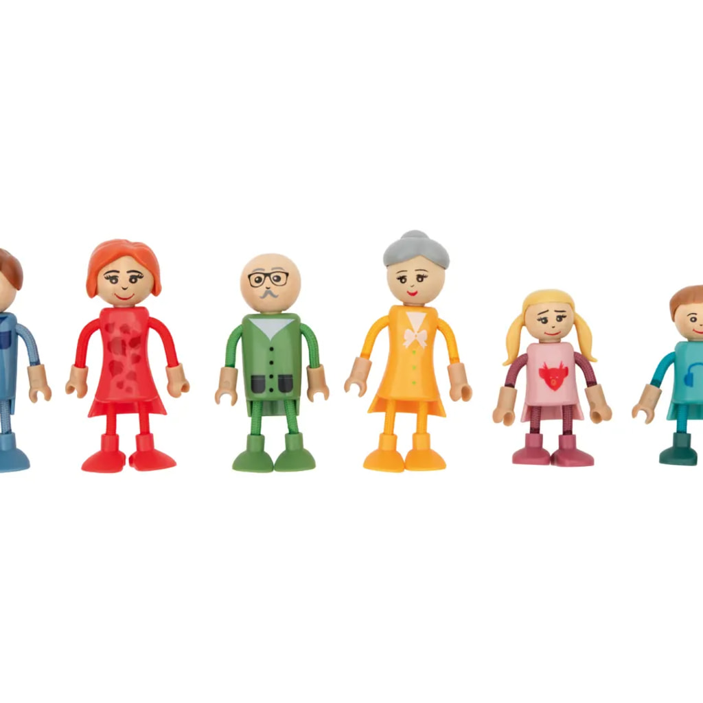 Doll's House Bendable Doll Family - 6 Pieces