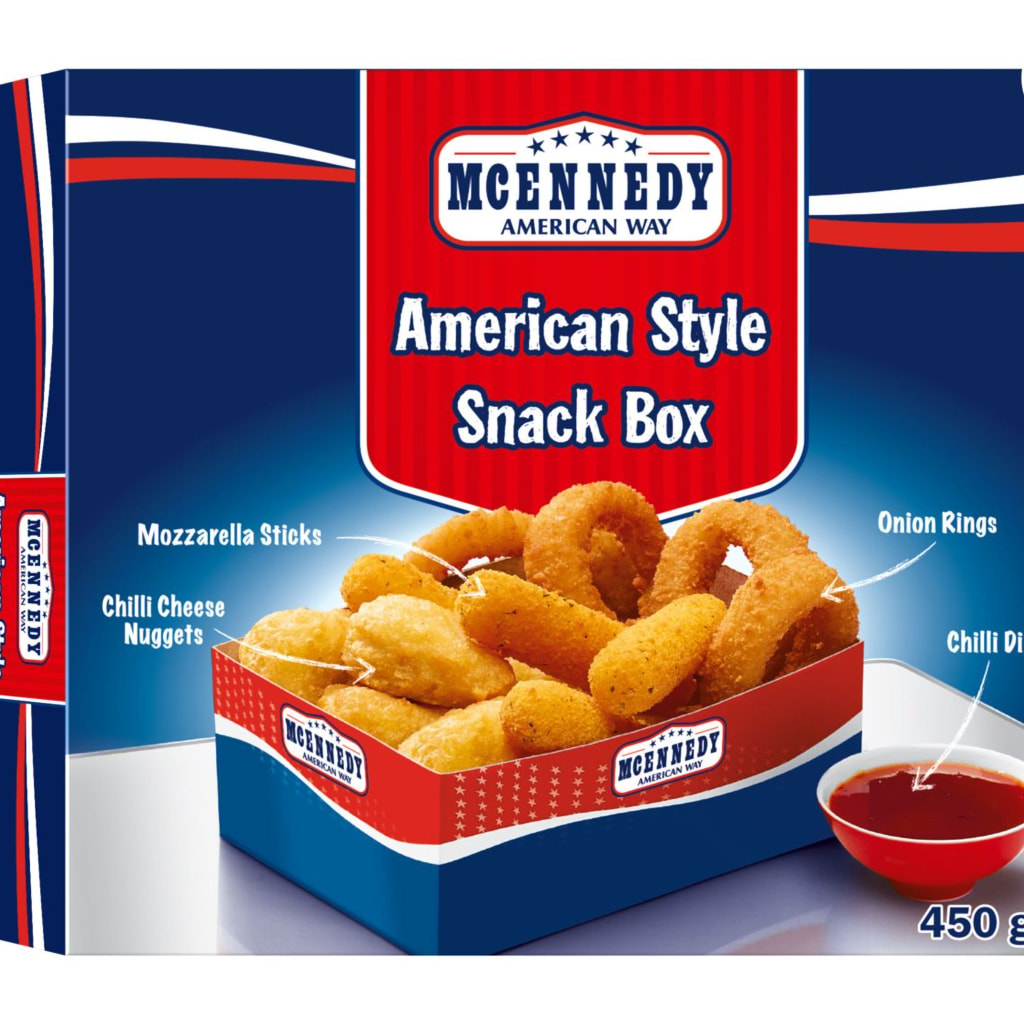 American Style Snack Box with Chilli Dip