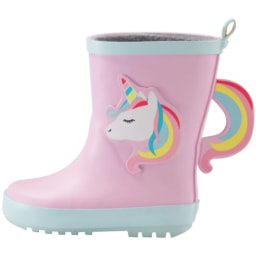 Kids’ Pink Wellington Boots With Unicorn Design