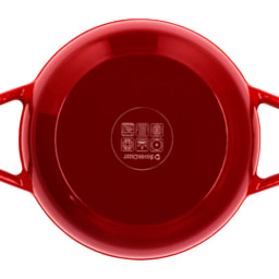2.8L Cast Iron Casserole Dish - Red