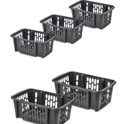 Dark Grey Plastic Basket Set