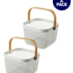White Kitchen Storage Basket 2 Pack