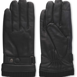 Men's Ribbed Leather Gloves