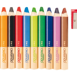 Crelando 3-in-1 Coloured Pencils - 10 Pack