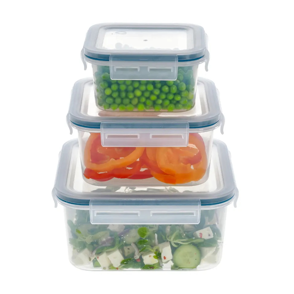 Square Food Storage Container Set - 3 Pieces