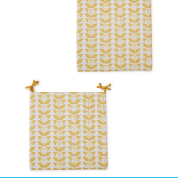 Outdoor Yellow Leaf Seat Pad Set