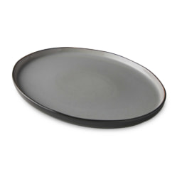 Grey Reactive Glaze Oval Platter