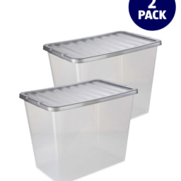 Premier Grey Storage Box 32L 2 Pack